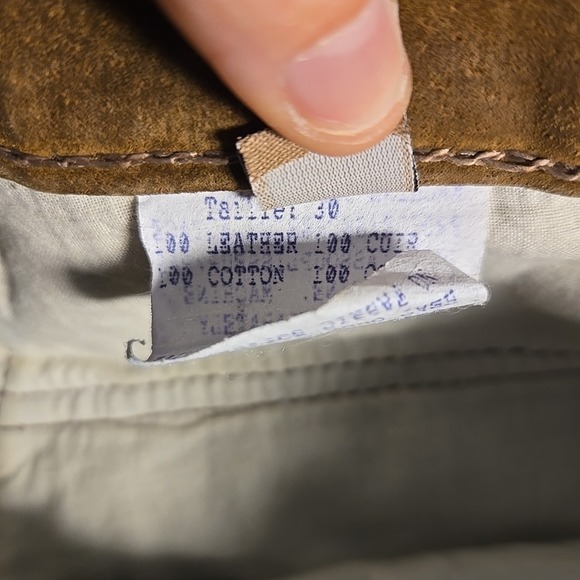 Vintage Skotts Suede Pants Mens Size 30x31 Brown Leather Straight Leg Cowboy USA - Picture 7 of 12